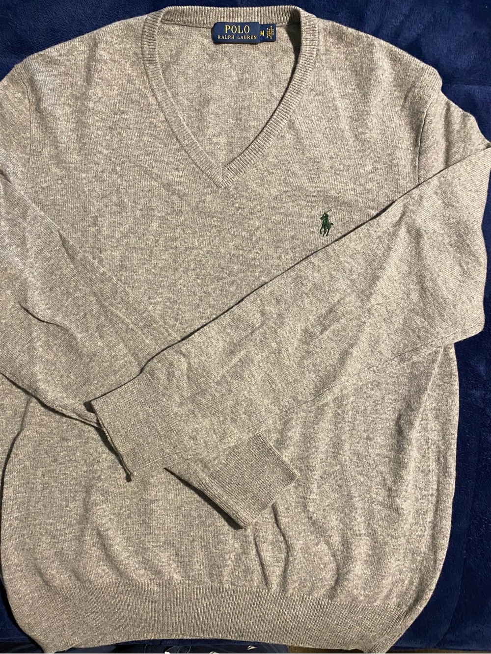 Polo by Ralph Lauren Gray V-Neck Sweater with Gray.